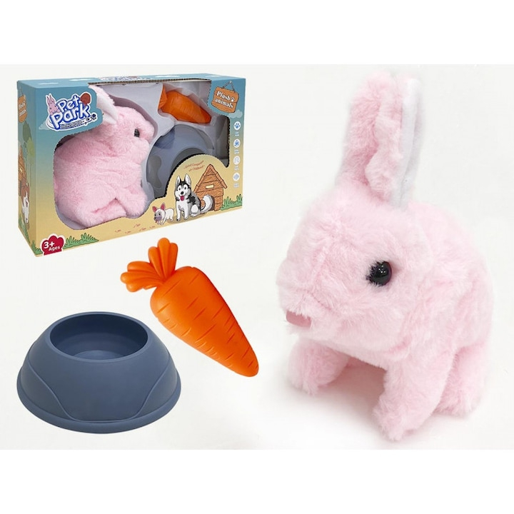 Mascota interactiva iepuras cu accesorii, Pet Park, 17 cm, 3ani+, Roz [2]