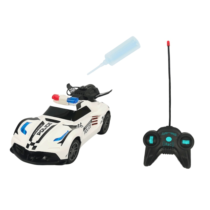 Masina de politie cu telecomanda, KMRC, Plastic, cu lumini, 6+, Multicolor [8]