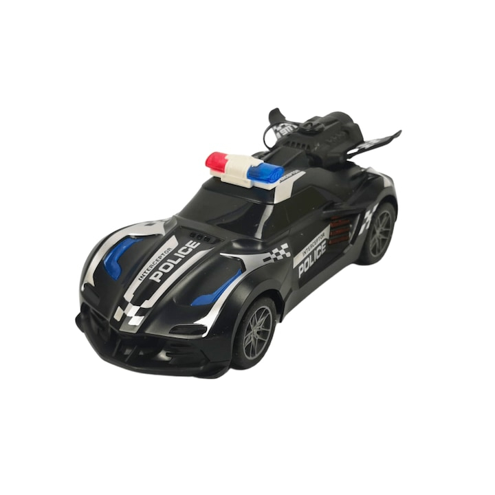 Masina de politie de jucarie cu telecomanda, KMRC, 6+, Multicolor [6]