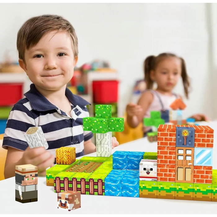 Minecube Inteligent Cuburi Magnetice de Constructie Craft, 80 buc [2]