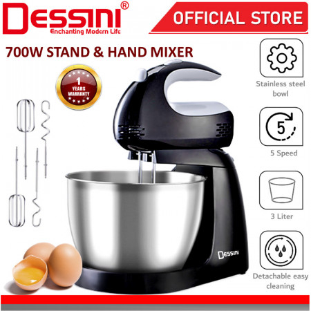 Mixer De Bucatarie Dessini , 2 In 1 , 700 W Putere , 5 Viteze De Lucru , Alimentare 220 / 240v, Frecventa 50 / 60hz [3]