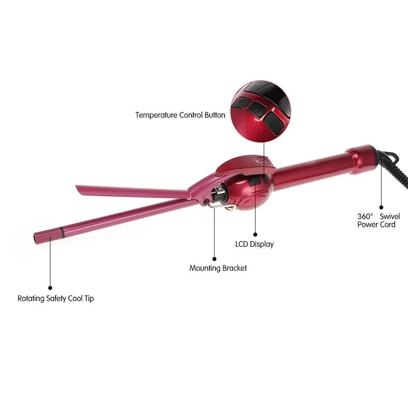 Ondulator De Par Profesional  Bucle Afro, Ceramic 9 mm,, 30W, 50-230 grade cablu rotativ 360 [4]