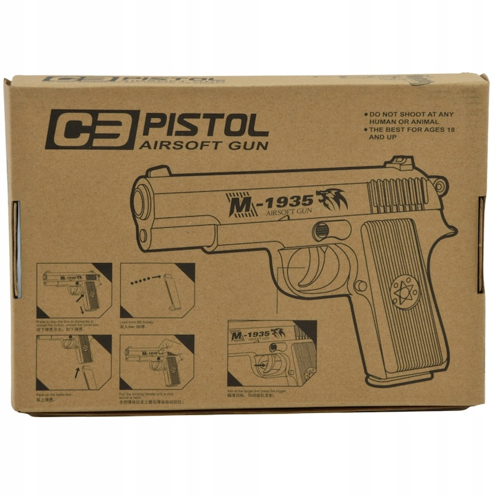 Pistol airsoft - Metalic, Arc Spring,  + 200 bile Profesionale 0.20, C3 [5]
