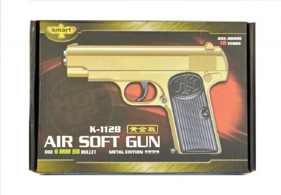 Pistol Airsoft Metalic  K112, Auriu Calibru 6mm 200 Bile Profesionale [3]