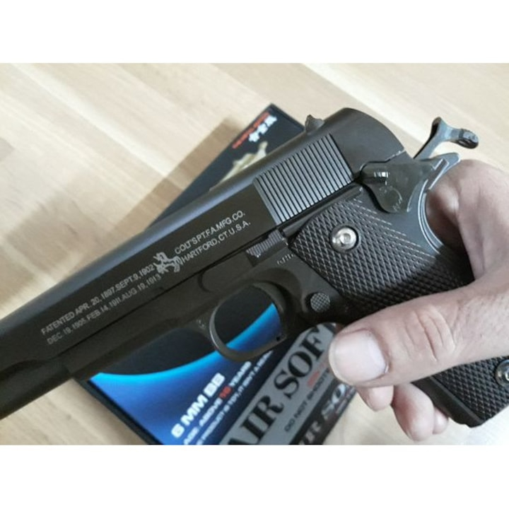 Pistol Airsoft Metalic  K32, Negru Calibru 6mm 200 Bile Profesionale [4]
