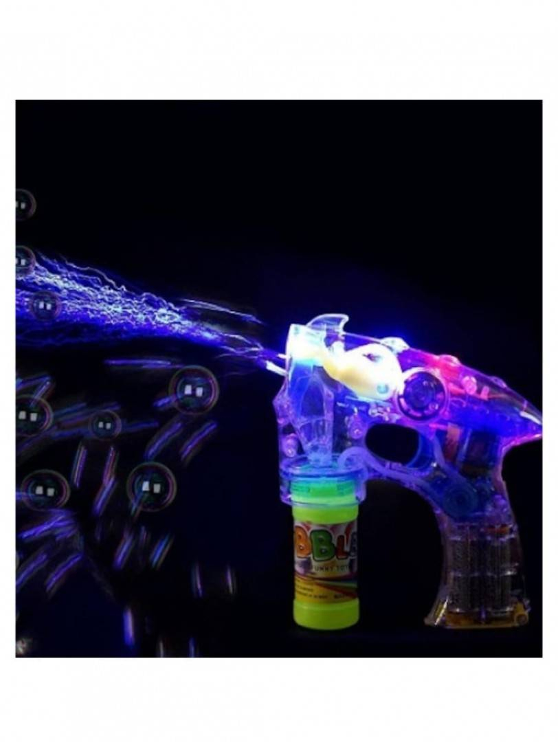 Pistol de jucarie, baloane de sapun, sunete si lumini, transparent, blue [2]