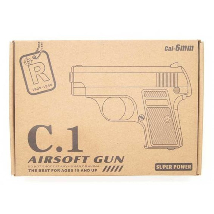 Pistol de jucarie cu aer comprimat Metalic K112   200 bile 0.20 xStoc® [4]
