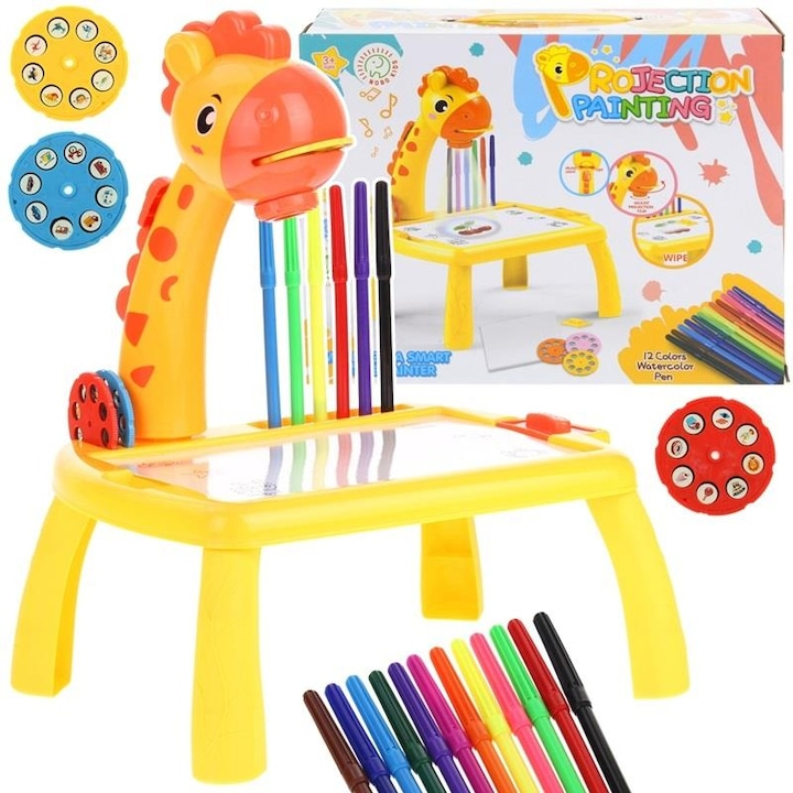 Proiector pentru desen , set cu 3 discuri, 12 markere, 30x23x37cm, multicolor [1]