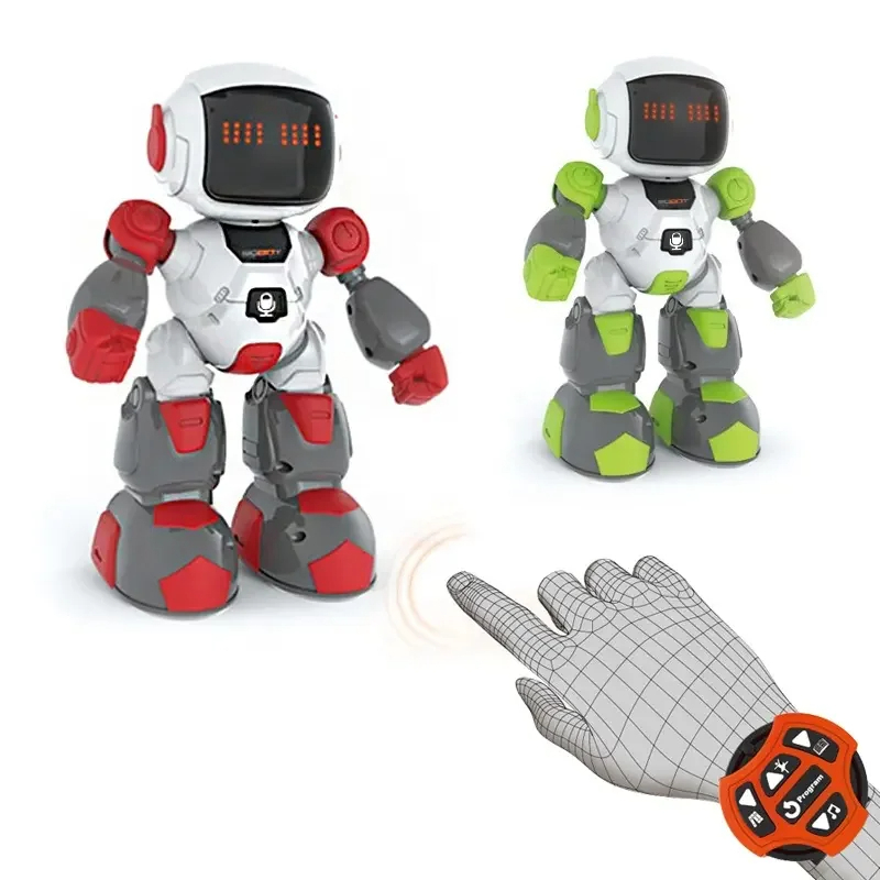Robot inteligent cu telecomanda sub forma de ceas, dansator, alb/verde, 27 cm [2]