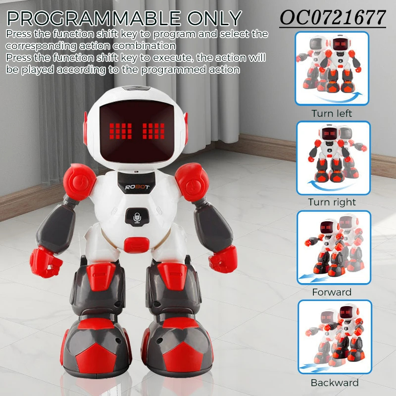 Robot inteligent cu telecomanda sub forma de ceas, dansator, alb/verde, 27 cm [7]