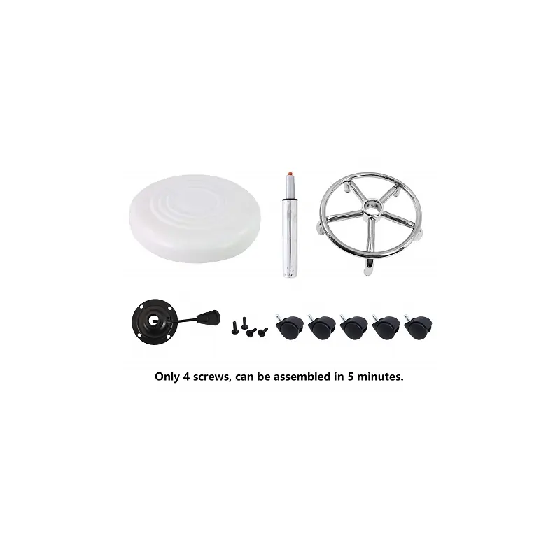 Scaun Tip Taburet - Reglabil pe Inaltime cu Roti, alb , Scaun cosmemetica/manichiura [2]