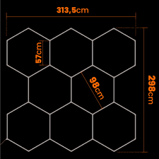 Set 8 Hexagoane LED Honeycomb 280W Tuburi 566mm pentru frizerie , service [2]