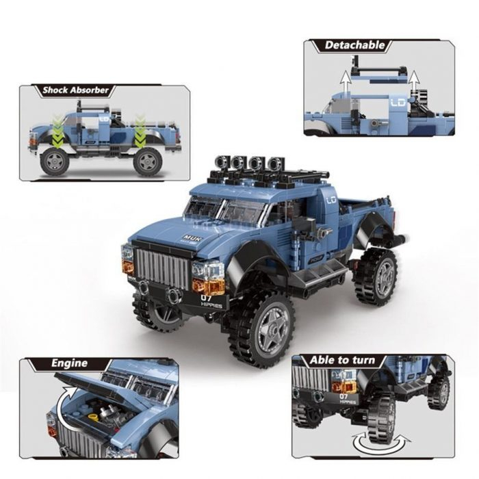 Set constructie masina Jeep 4x4, Offroad car,  555 piese [4]
