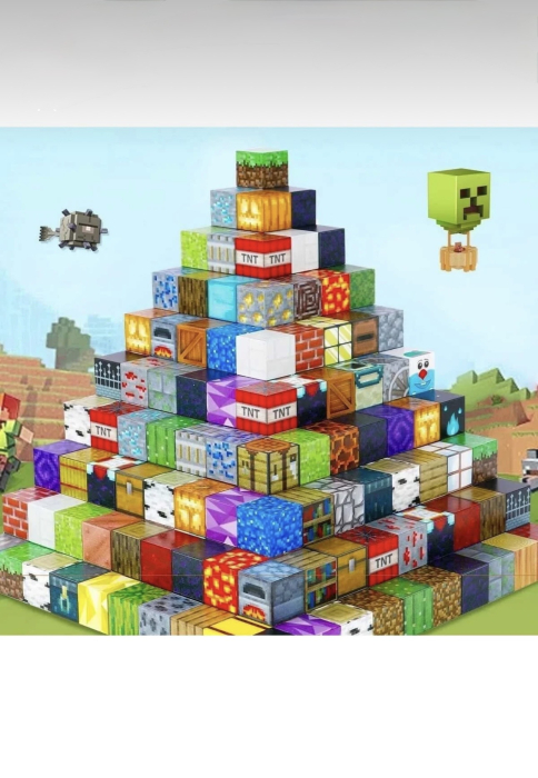 Set de constructie magnetic 100 piese, cuburi magnetice, minecraft, aleatorii, jucarie creativa [5]