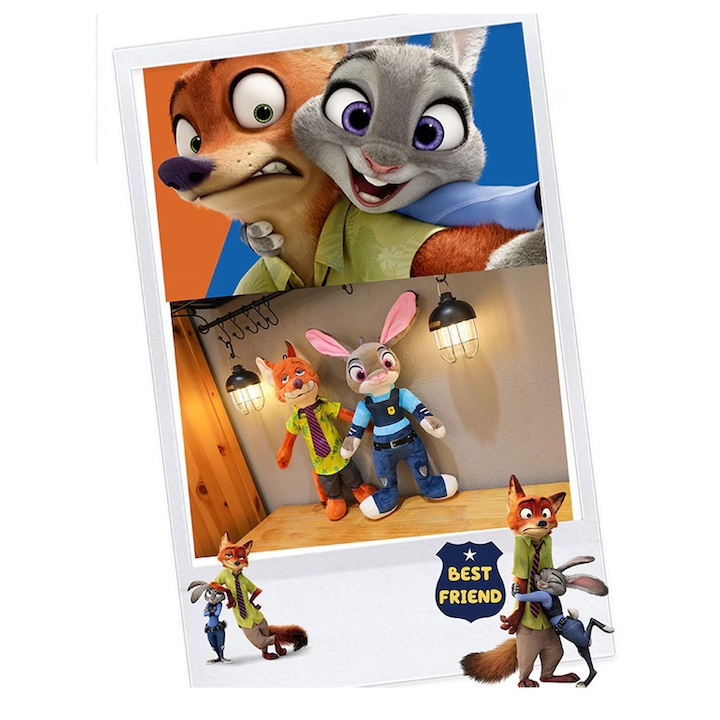 Set jucării de pluș Zootropolis, Iepurașul și Vulpea, multicolor, 38 cm [3]
