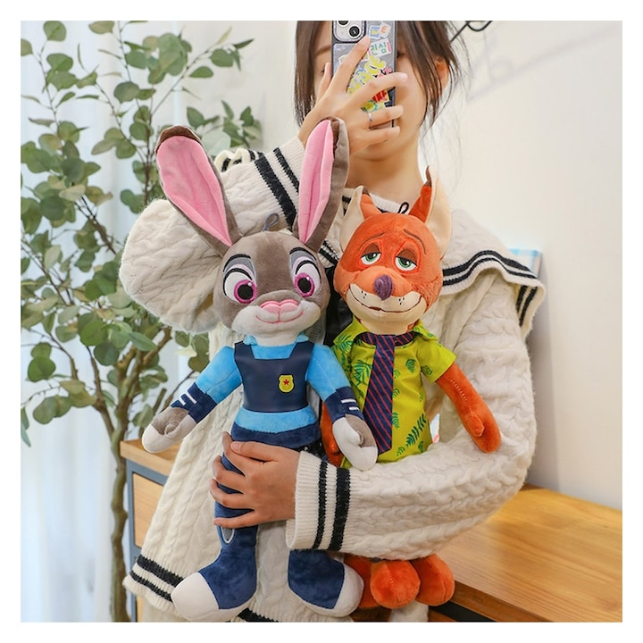 Set jucării de pluș Zootropolis, Iepurașul și Vulpea, multicolor, 38 cm [4]