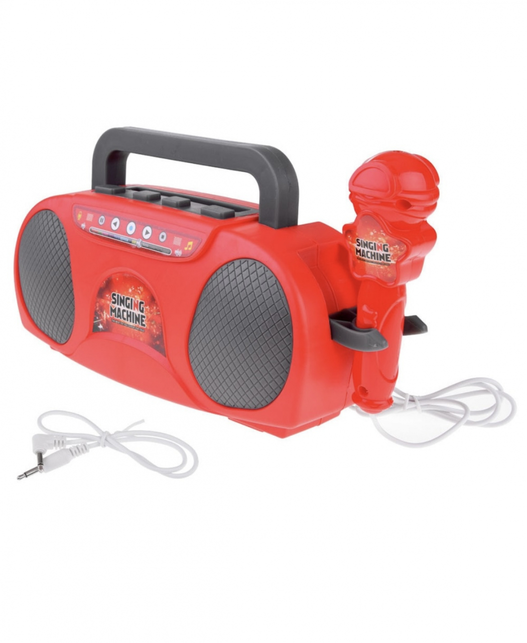 Set karaoke, Ramiz, Plastic, In forma de radio, Cu difuzor si microfon, Rosu [3]
