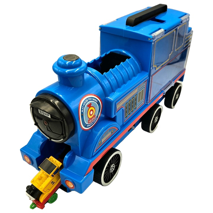 Set Locomotiva mare, tip Thomas & Friends si 4 locomotive mici 8 cm, Multicolor, 36 cm -xStoc [3]