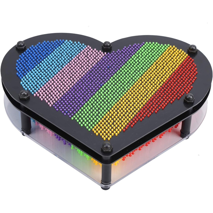 Tablou interactiv 3D, forma de inima, Multicolor, 14 cm [2]