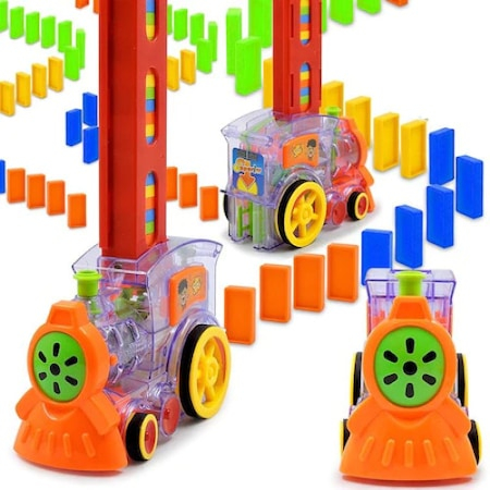 Tren Domino, electric, 50 de piese, cu efecte sonore, Multicolor [4]