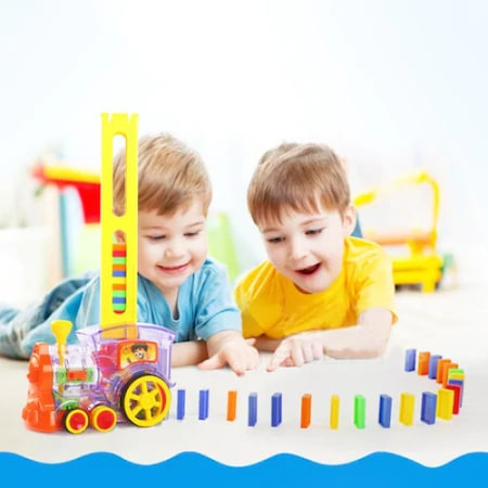 Tren Domino, electric, 50 de piese, cu efecte sonore, Multicolor [3]
