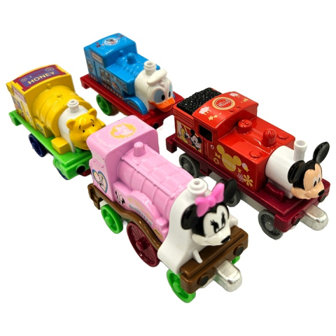 Set 4 locomotive metalice cu magnet, Cartoon Train, Metal, 8 cm, Multicolor - xStoc [1]