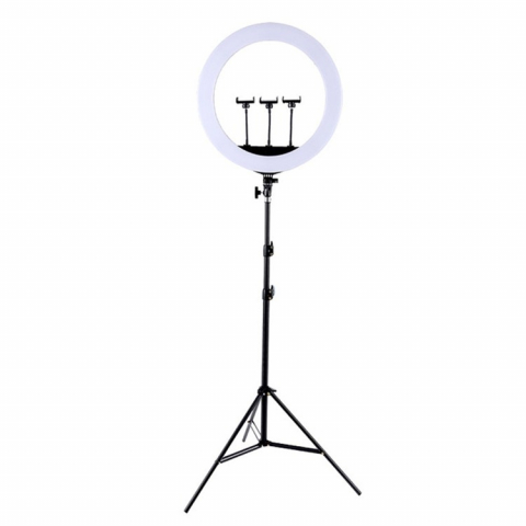 Echipament studio - Lampa circulara MAKE UP 52cm LED RING LIGHT 72w, trepied,3suporti, 4 USB, telecomanda