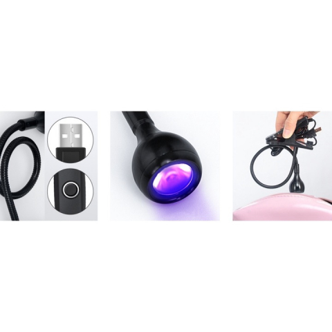Lampa UV/LED mini Fast Lamp, Uscare rapida si fara maini negre, pentru manichiura si pedichiura,360°unghi liber reglabil,1,5 metri cu buton ON/OFF, Negru [3]