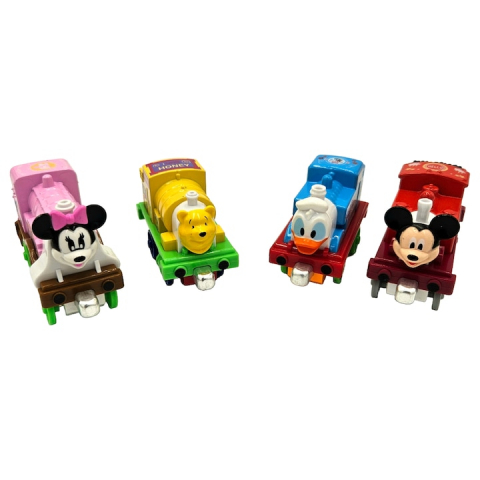 Set 4 locomotive metalice cu magnet, Cartoon Train, Metal, 8 cm, Multicolor - xStoc [2]