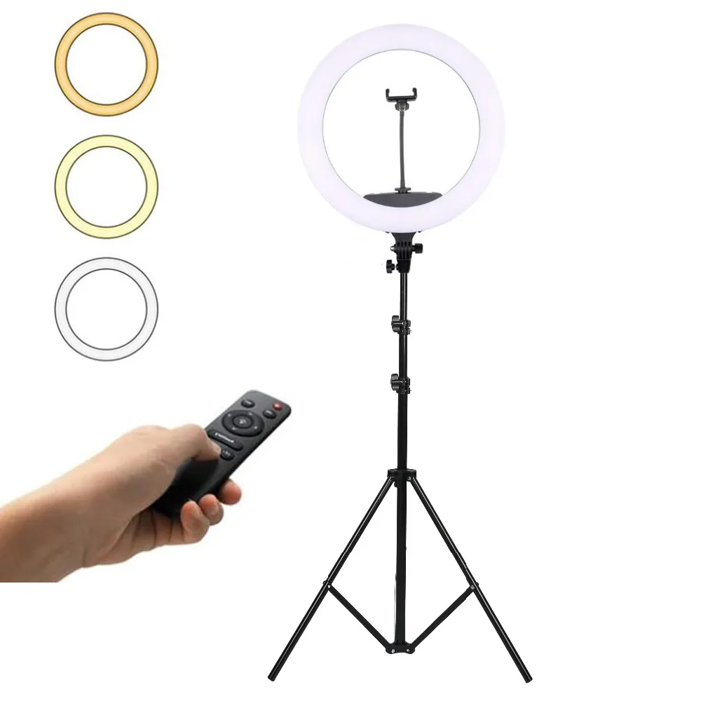 Lampa circulara MAKE UP 52cm LED RING LIGHT 72w, trepied,3suporti, 4 USB, telecomanda [2]