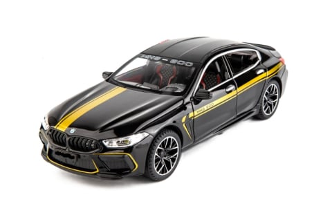 BMW M8 800 metal model jucărie baterie lumini sunet 1:24 Negru [1]