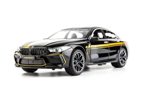 BMW M8 800 metal model jucărie baterie lumini sunet 1:24 Negru [2]