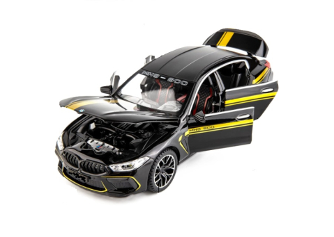 Masinute - BMW M8 800 metal model jucărie baterie lumini sunet 1:24 Negru