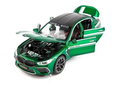 Jucarii - BMW M8 800 metal model jucărie baterie lumini sunet 1:24 Verde