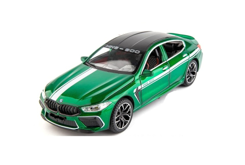 BMW M8 800 metal model jucărie baterie lumini sunet 1:24 Verde [1]