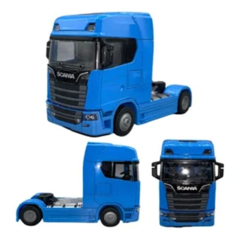 Camion metalic, tip Scania T770S, scara 1:32, cabina rebatabila, lumini si sunete, albastru, 13 cm [2]