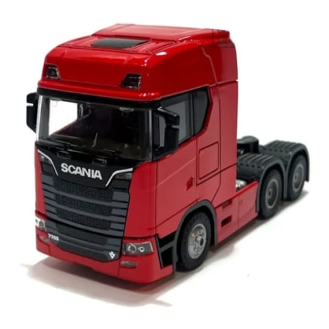 Camion - Camion metalic, tip Scania T770S, scara 1:32, cabina rebatabila, lumini si sunete, rosu, 13 cm