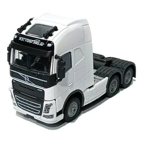 Camion - Camion metalic, tip Volvo FH, scara 1:32, cabina rebatabila, lumini si sunete, alb, 13 cm