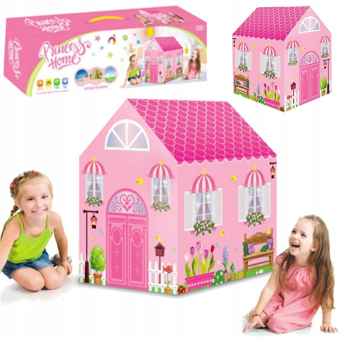 Cort de Joaca Pentru Copii, Model Casuta Printesei, cu Usa Mare, Stabil, Usor de Asamblat, Pentru Interior/Exterior, Indiggo, 103 Cm Inaltime, Roz - xStoc [2]