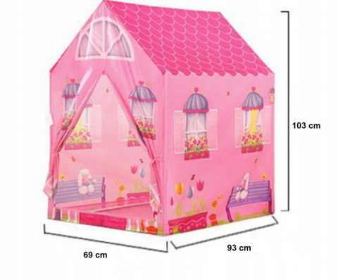 Cort de Joaca Pentru Copii, Model Casuta Printesei, cu Usa Mare, Stabil, Usor de Asamblat, Pentru Interior/Exterior, Indiggo, 103 Cm Inaltime, Roz - xStoc [1]