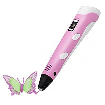 Jucari copii - Creion 3D Pen pentru Desenat Obiecte 3D, filament 1.75 mm ,temperatura 230C, roz,