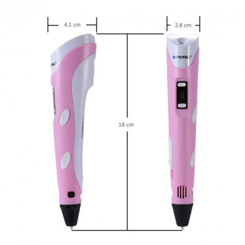 Creion 3D Pen pentru Desenat Obiecte 3D, filament 1.75 mm ,temperatura 230C, roz, [3]