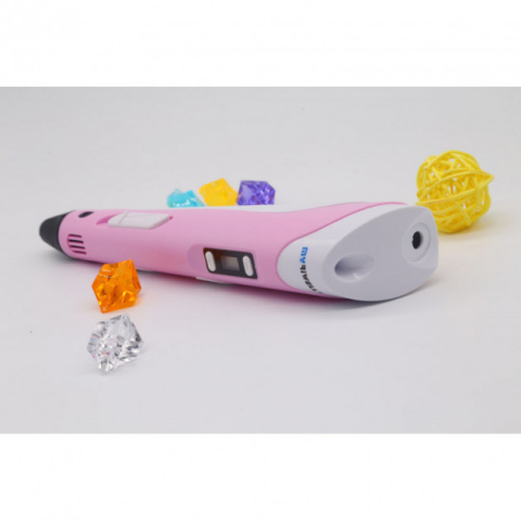 Creion 3D Pen pentru Desenat Obiecte 3D, filament 1.75 mm ,temperatura 230C, roz, [2]