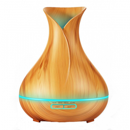 Umidificatoare - Difuzor aromaterapie cu ultrasunete, cu telecomanda, stejar deschis