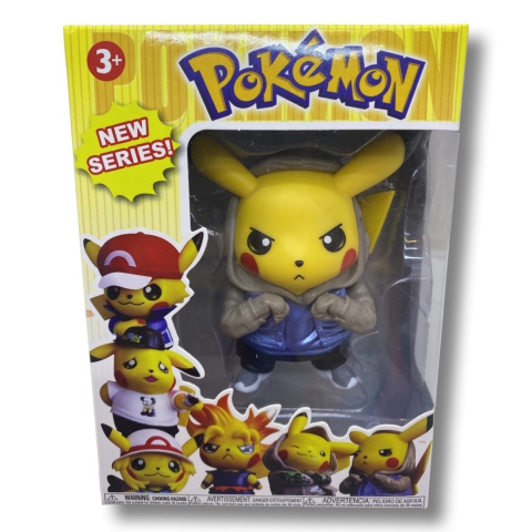 Figurine - Figurina  Pokemon Pikachu, Model Bataus, din Plastic cauciucat, 10 cm, Multicolor