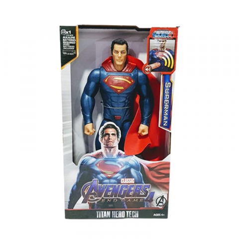 Figurine - Figurina Superman, Titan Hero, 30 cm, albastru, 3 ani+