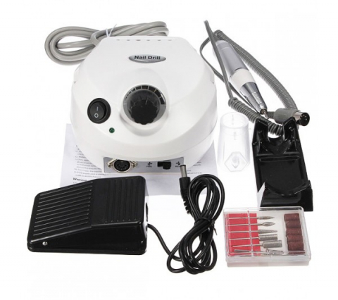 Freze electrice - Freza electrica unghii 202 profesionala, 35000 rotatii alb , Pila electrica profesionala
