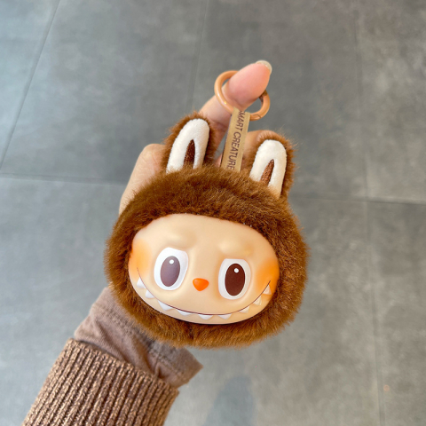 Jucarie de Plus Labubu, Micutul Monstru Pufos 17 cm, Maro [6]