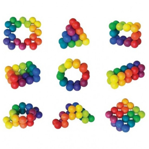 Jucarie educativa antistres cu bile curcubeu Art Ball Puzzle - xStoc [1]