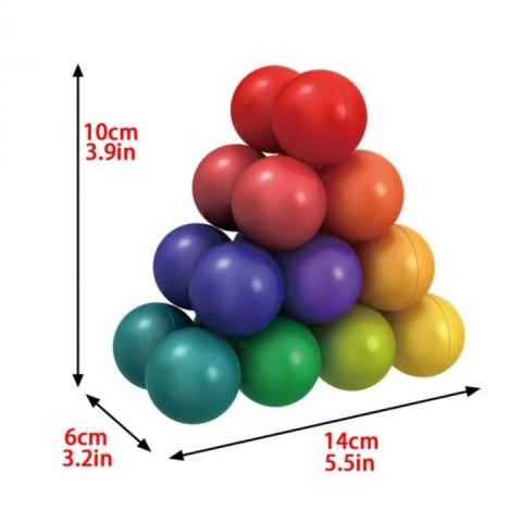 Jucarie educativa antistres cu bile curcubeu Art Ball Puzzle - xStoc [4]